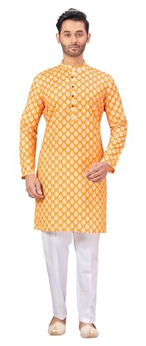 Image of Studio Shringaar Men's Cotton Relaxed Fit Straight Kurta