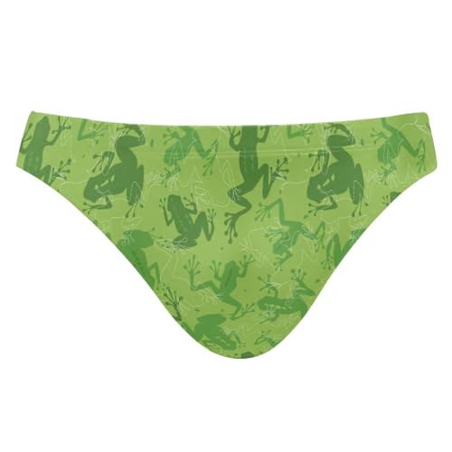 JHKKU Men's Frogs Swim Briefs Fashion Low Rise Bikini Swimwear Beach Swimsuits with Drawstring S