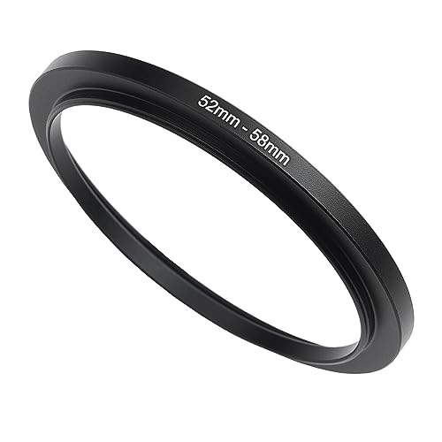 Image of 52mm to 58mm Step-Up Ring Filter Adapter,for All Brands UV ND CPL, Metal Ring Step-Up Rings Adapter Filter (52mm-58mm)