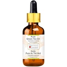 Greenwood Essential Green Tea Oil Camellia sinensis with Glass Dropper | Cold Pressed | Natural | Undiluted | for Diluting Essential Oils | for Skin & Massage | Men & Women | 15ml 0.50 oz