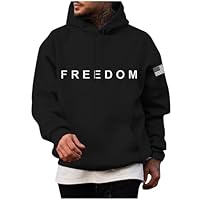 Charlie Kirk Freedom Hoodies Freedom Sweatshirts Unisex Charlie Kirk Merch American Flag Letter Print Graphic Hoodie (US, Alpha, Large, Regular, Black)
