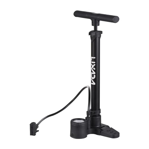 Aumotop Bomba de Piso para Bicicleta con Pedal Plegable y Desmontable, Indicador Fácil de Leer, para Bicicletas, Motocicletas, Metal/plástico