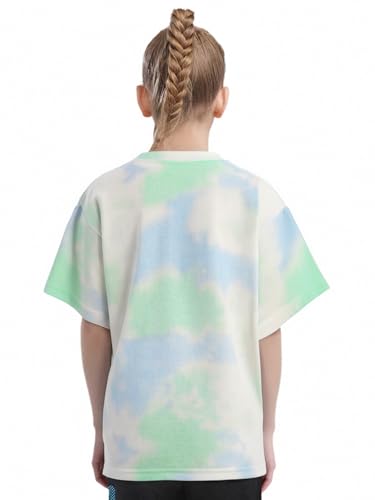 TiaoBug Kids Girls Tie Dye Tee Shirts Short Sleeve Round Neck Casual Summer Shirts Tops Blouse Age 2-14 Years2