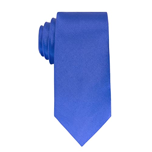 Image of Luckyvestir Mens Tie Solid Satin Neck Ties 3.15'' Formal Necktie for Wedding Business Christmas Father's Valentine's Day Gift