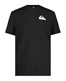 Quiksilver Boys' Short Sleeve Rashguard Surf Shirt with UPF 50+ Sun Protection, Kid's Swim Top, Black, L14/16