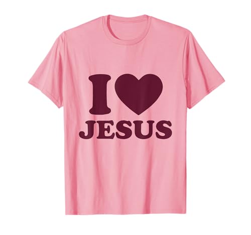 I Love Jesus Cristo Abbigliamento Cristiano Maglietta