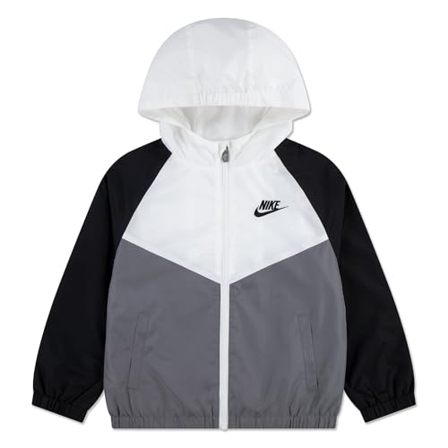 Chaqueta Nike NKN New Chevron Windrunner infantil con capucha y cierre de cremallera completo