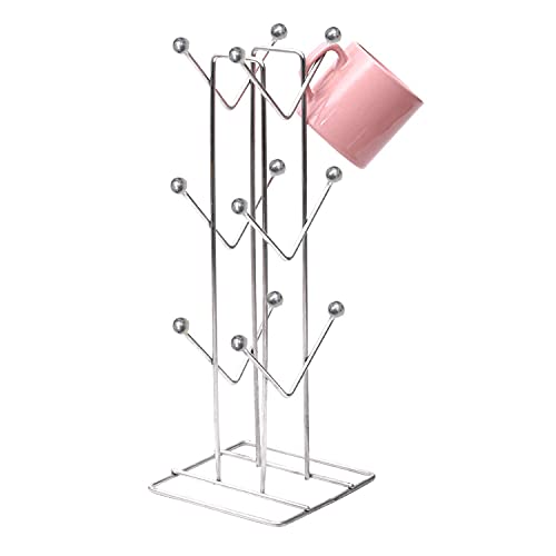 Image of Stainless Steel Cup Rack Ideal for Kitchen, Coffee, and Tea Mug Display, Elegant Dining Table Cup /Mug Holder for 12 Cups (Pack of1) (NHSP)