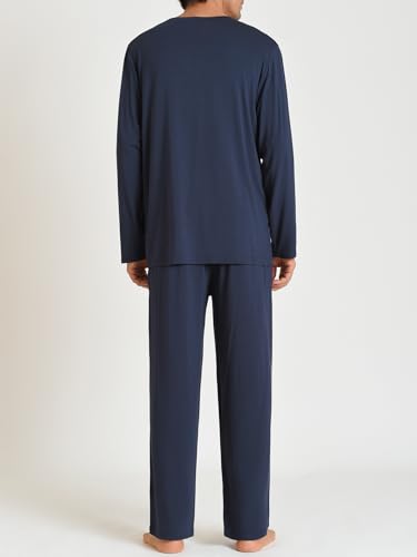 Latuza Men's Long Sleeve Pajamas Top and Pants Lounge Set with Pockets4