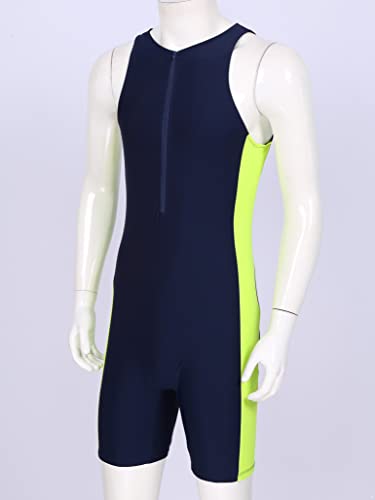 Sun Protection Swimsuit for Men Short Sleeve Rash Guard Wetsuit One-Piece Swim Surfing Suit4