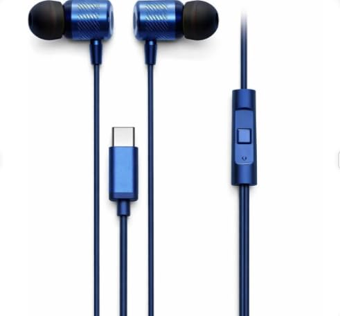 Image of Type C Wired Earphone, Deep Blue, Magnetic, with Premium Pouch, 120 cm Wire, Gaming, Compatible with All Smart Phones, Android, iPhone, iPhone 17,16, SAMSUNGS-26,25 (DEEP Blue)