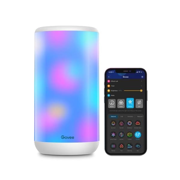 Govee RGBIC Table Lamp, Smart Lamp Work with Alexa, LED Lamp with Music Sync and 43 Scene Modes, Color Changing Lamp for Bedroom Decor, Dimmable Night Light (Corded Electric)