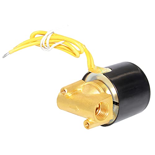 Image of Beduan Brass Electric Solenoid Valve, 1 /4 inch 110V Air Valve Normally Colsed for Water Air Gas Fuel Oil