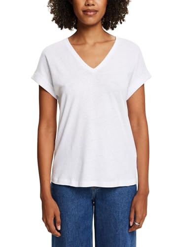 ESPRIT 034ee1k343 Camiseta, 100/White, XL para Mujer