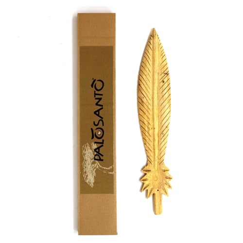 PALOSANTO - Porte-encens Palo Santo pour Stick et bâtons - en Bois Santo Pole - Modèle en Plumes - Fabriqué à la Main en Équateur - Porte-encens idéal pour Les bâtonnets d'encens naturels