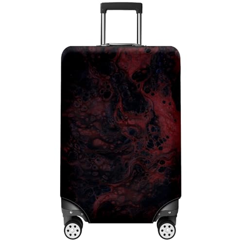 Travel Luggage Cover Suitcase Protector Scratch-Resistant Fit Not Included Suitcase Black & Red Abstract Fluid L-26-28in