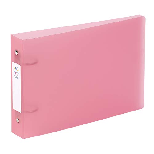 Viquel - Classeur à fiches Bristol avec étiquettes d'identification - 2 anneaux - Format A5 (25x16,5cm) - Rose