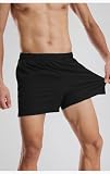 Short esportivo masculino de secagem rápida para maratona, shorts de corrida leves com bolsos, shorts fitness respiráveis, Preto, GG