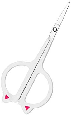 Kitchen Scissors 1pc Cute Animal Ears Stainless Steel Eyebrow Scissors Eyebrow Trimmer Makeup Beauty Tools(White)