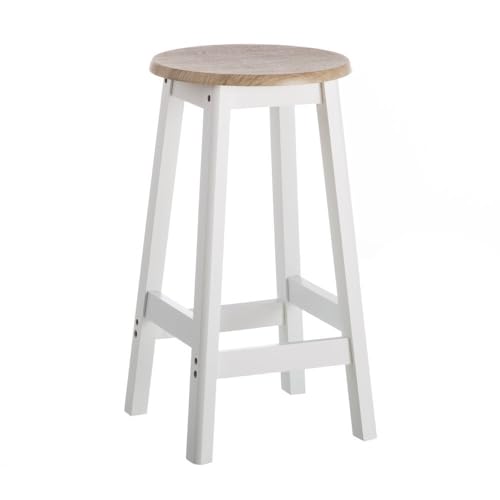 LOLAhome Taburete de Cocina Moderno Blanco