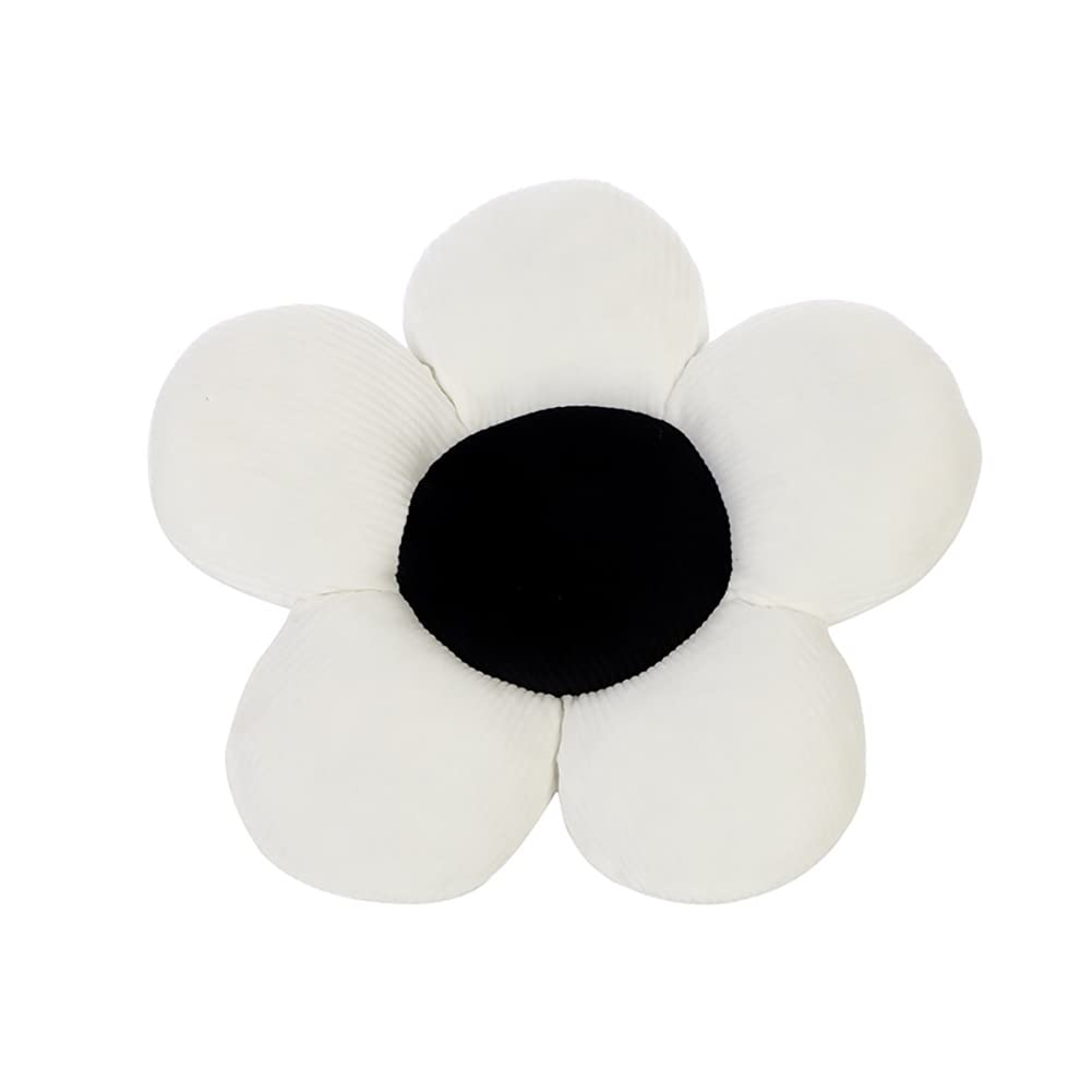 Car Headrest Pillow, Black White Flower Neck Pillow for Car,Comfortable Soft Car Seat Pillow for Driving,Head Rest Cushion,Cute Neck Pillow for Travelling and Home-White Black Neck Pillow 1PCS