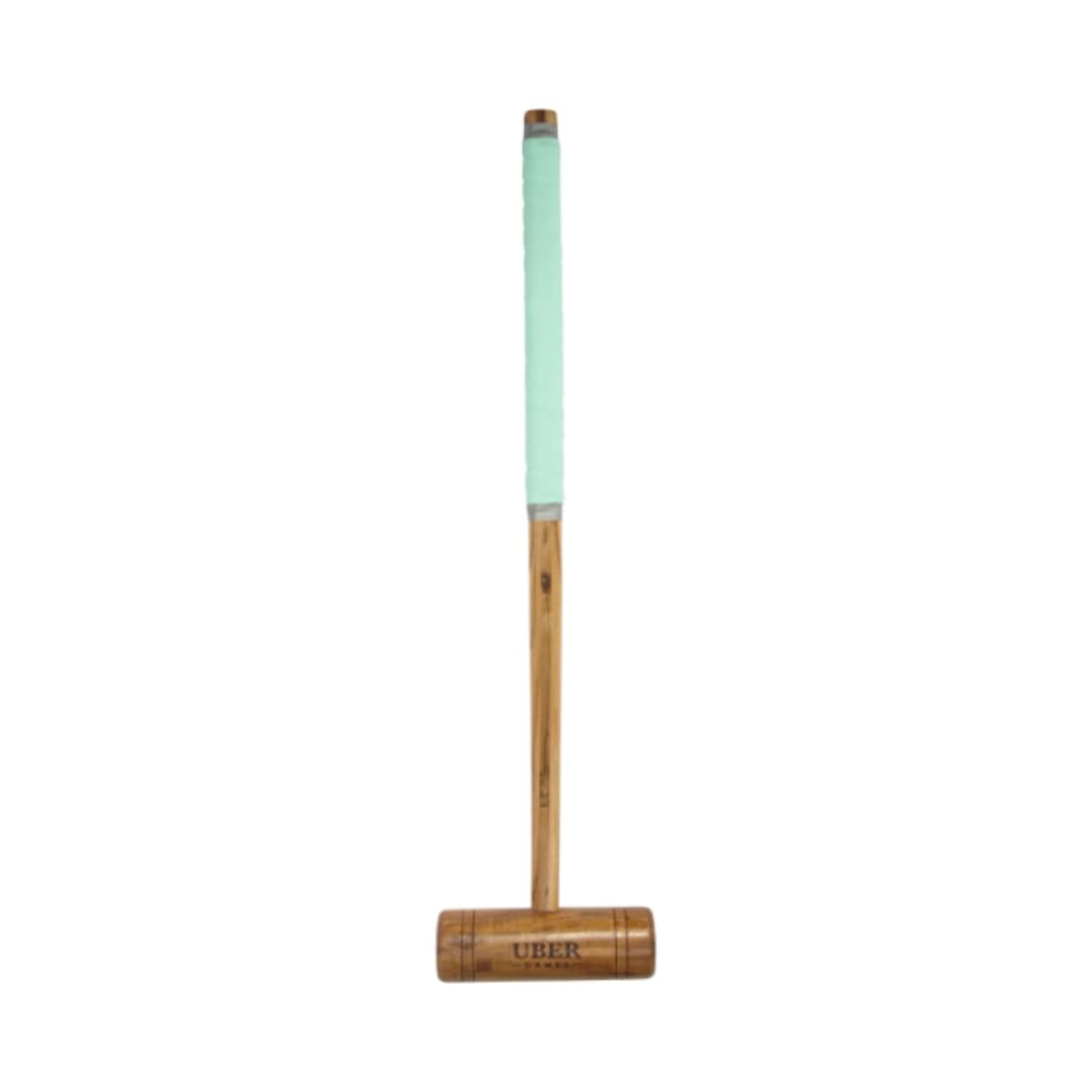 Übergames Hochwertiges Komplettes Garten Krocket Set mit 4 Schlägern aus ECO Holz für Kinder und Erwachsene (2 Längen)