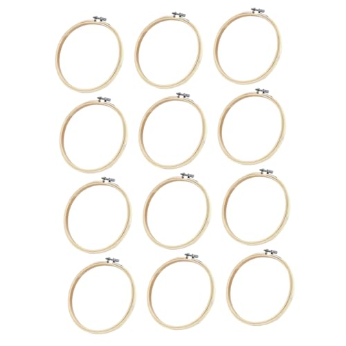 Housoutil 12Pcs Embroidery Hoops Cross Stitch Frames for DIY Crafts Birthday Present for Beginners Intermediate Smooth Holders for Sewing Needlework