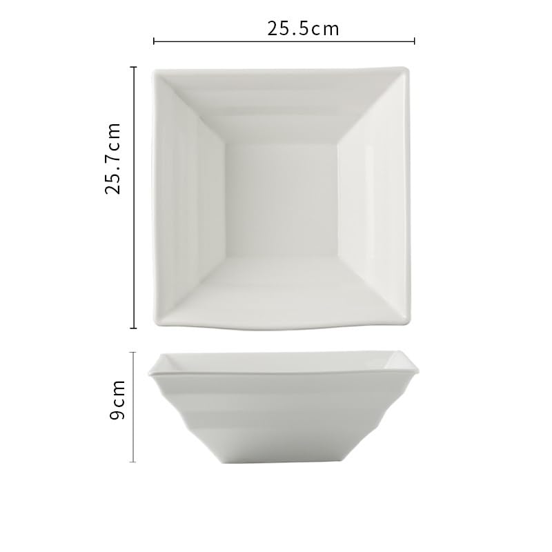 Miski do zupy Kreatywna domowa Ceramiczna zastawa stołowa Kwadratowa miska na zupę Biała miska na płatki owsiane Biuro Miska na makaron Natychmiastowa Miski obiadowe (M)