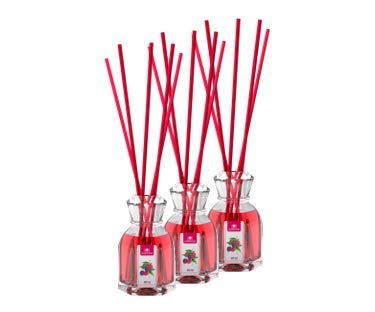 CRISTALINAS. Ambientador Mikado Clasico. Difusor con Varillas de ratán. 0% Alcohol.Mas de 4 semanas de duración. 40ml. Aroma Moras y Frambuesas. (3x40ml)