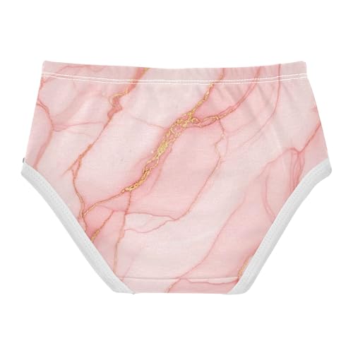Cotton Toddlers Underwear Floral Elegant Pink Marble Gold Little Girl Panties Colorful Briefs Kids Undies 2t2