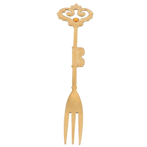 BRIGHTFUFU 1Pc Vintage Crown Shape Fork Creative Dessert Fork for Fruit Cake and Pastry Chic Cutlery for Home Parties and Gifting