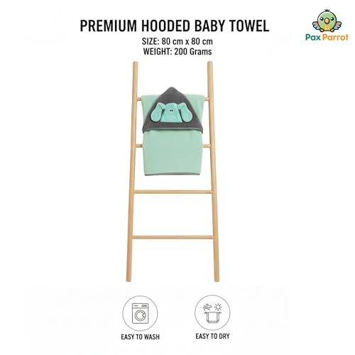 Image of Ultra-Soft Baby Hooded Towel - Coral Velvet Wrap Your Little One in Softness and Joy, Hypoallergenic & Super Absorbent Bath Wrap for Newborns & Toddlers | Cute Animal Design (0-5 Years) (Mint Green)