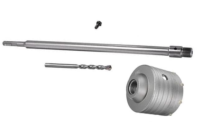 Inditrust Sds Shank Concrete Wall Drill Bit Hole Saw Cutter, 400 Mm Connecting Rod (75mm bit 400mm rod)