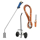 KEMPER   Desherbeur thermique + Tuyau gaz 5m, Détendeur propane, Allume gaz & Chariot à roues   Bruleur gaz 60mm Elimination Mauvaises Herbes