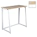 MEUBLE COSY Bureau Pliant pour Petits Espaces Table d'Ordinateur Pliante pour Bureau Domicile Poste de Travail Style scandinave Pieds en Métal 80x40x74cm Chêne