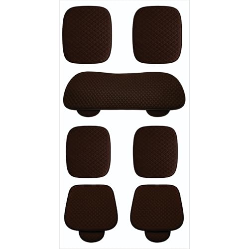Image of AURAFRESH Car Seat Protector Cushions Cover, Airbag friendaly. (Brown, 7PC Front & Rear SEAT Full Set)