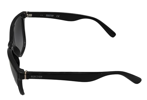 Kenneth Cole REACTION Mens Square Shiny Black Plastic Sunglass KC1366 1B3