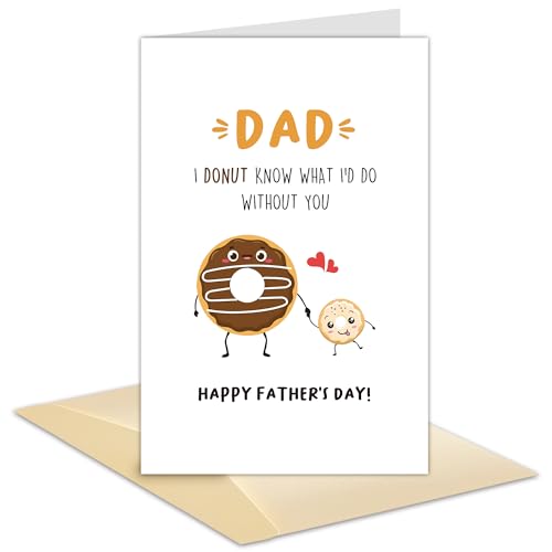 Hippeny Cute Food Pun Happy Father's Day Card, Dad, I DOUNT Know What I'd Do Without You, Fathers Day Thank You Daddy Card