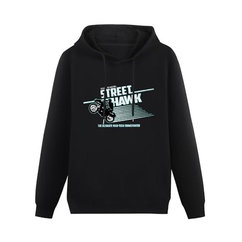 TANYOUPIN Street Hawk Inspired Hoody   Sudadera con capucha retro 80S Tv Tele Show con capucha, motor de bicicleta, color negro, Negro , S