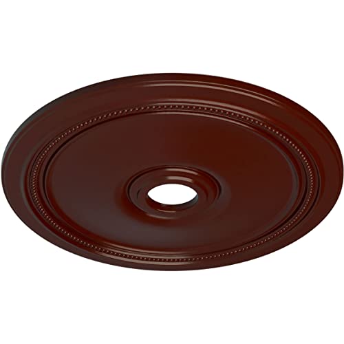 Image of Ekena Millwork CM24DIBMF Diane Ceiling Medallion, 24 inchOD x 3 5 /8 inchID x 1 1 /4 inchP (Fits Canopies up to 6 1 /4 inch), Hand-Painted Brushed Mahogany