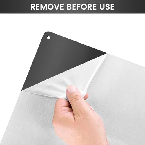 Image of Stainless Steel Stove Backsplash Panel - Ultra Flat Black Metal Splatter Guard for Kitchen Wall & Range Hood, with 4 Pre-Drilled Holes - Easy Install Stove Backsplash Protector （ 29.5 inch x 24 inch ）