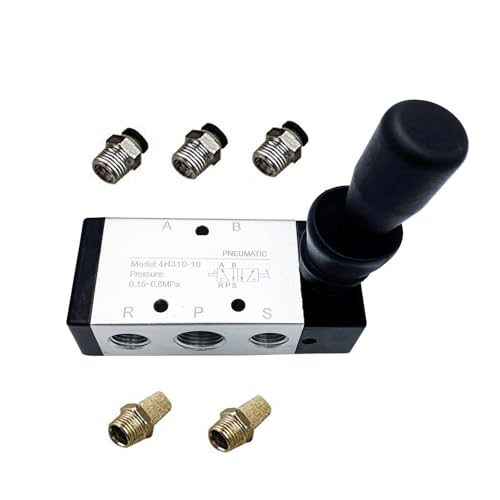 Électrovanne pneumatique 3/8" levier manuel 5 voies valve de commande air comprimé