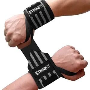 TWINZFIT Nylon Wrist Supporter Band for Men Gym&Women with Thumb Loop Straps-Wrist Wrap Gym Accessories for Men Hand Grip&Wrist Support Sports Straps for Gym,Weightlifting-Grey,One Size Wrist Supporter-image-24