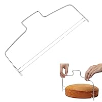 Tortenschneider, Edelstahl Tortenbodenschneider, Edelstahl Kuchenschneider höhenverstellbar, Doppellagiger Schneiden, zum einfachen Schneiden des Tortenbodens in gleichmäßige Schichten, 32cm