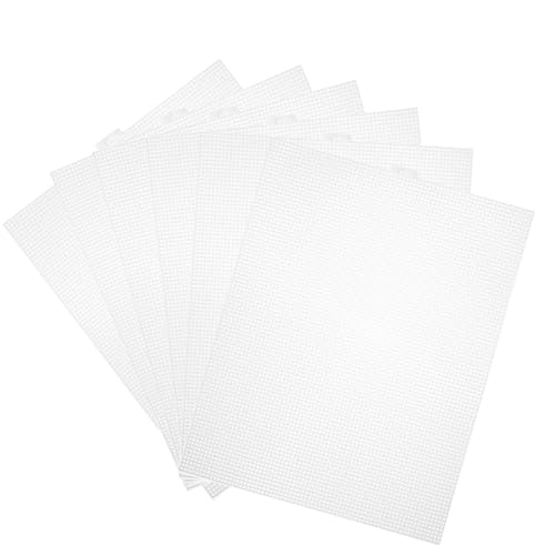 Hojas de Lona de Plástico, 6 Piezas Rejilla de Plástico para Punto de Cruz, Hojas de Lona de Tela de Plástico, para Bordado, Manualidades, Tejer y Ganchillo, 30 * 20 CM, Transparente