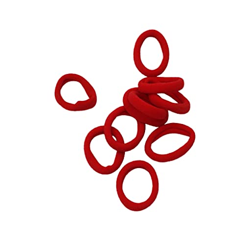 Weilifang 20 Stück Haarring Haare Seil Scrunchie für Damen Accessoires Rose Red, Rot Cover