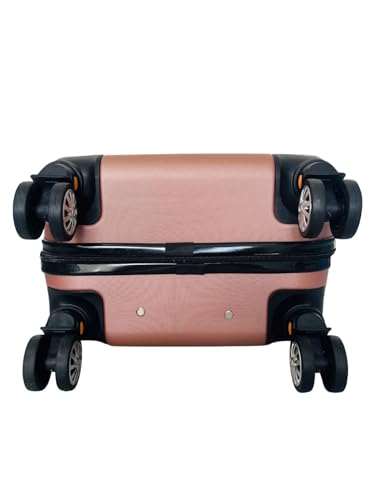 MALA DE BORDO PEQUENA PARA VIAGEM EM ABS BEZZTER CADEADO INTEGRADO RODAS GIRO 360º ROSÊ