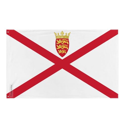 Drapeau de Jersey avec 4 œillets de fixation pour usage intérieur et extérieur