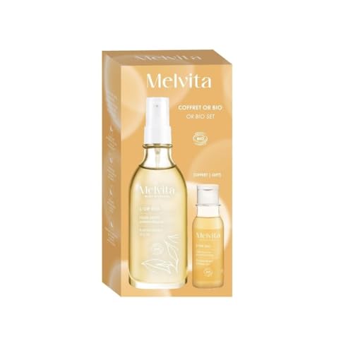 Melvita, Öko-Feuchtigkeitsset: Beauty-Routine mit 5 wertvollen Ölen für strahlend schöne Haut und Haare, Duschgel und Mehrzwecköl, Ideal für die Feiertage, Perfektes Geschenk.