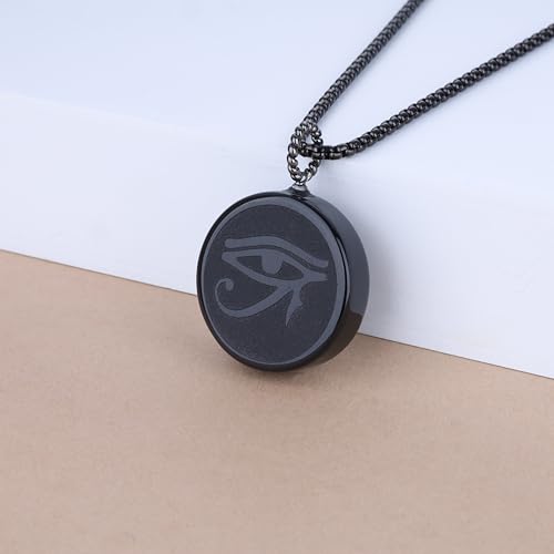 COAI Black Obsidian Necklace - Horus Eye & Tree of Life Designs3